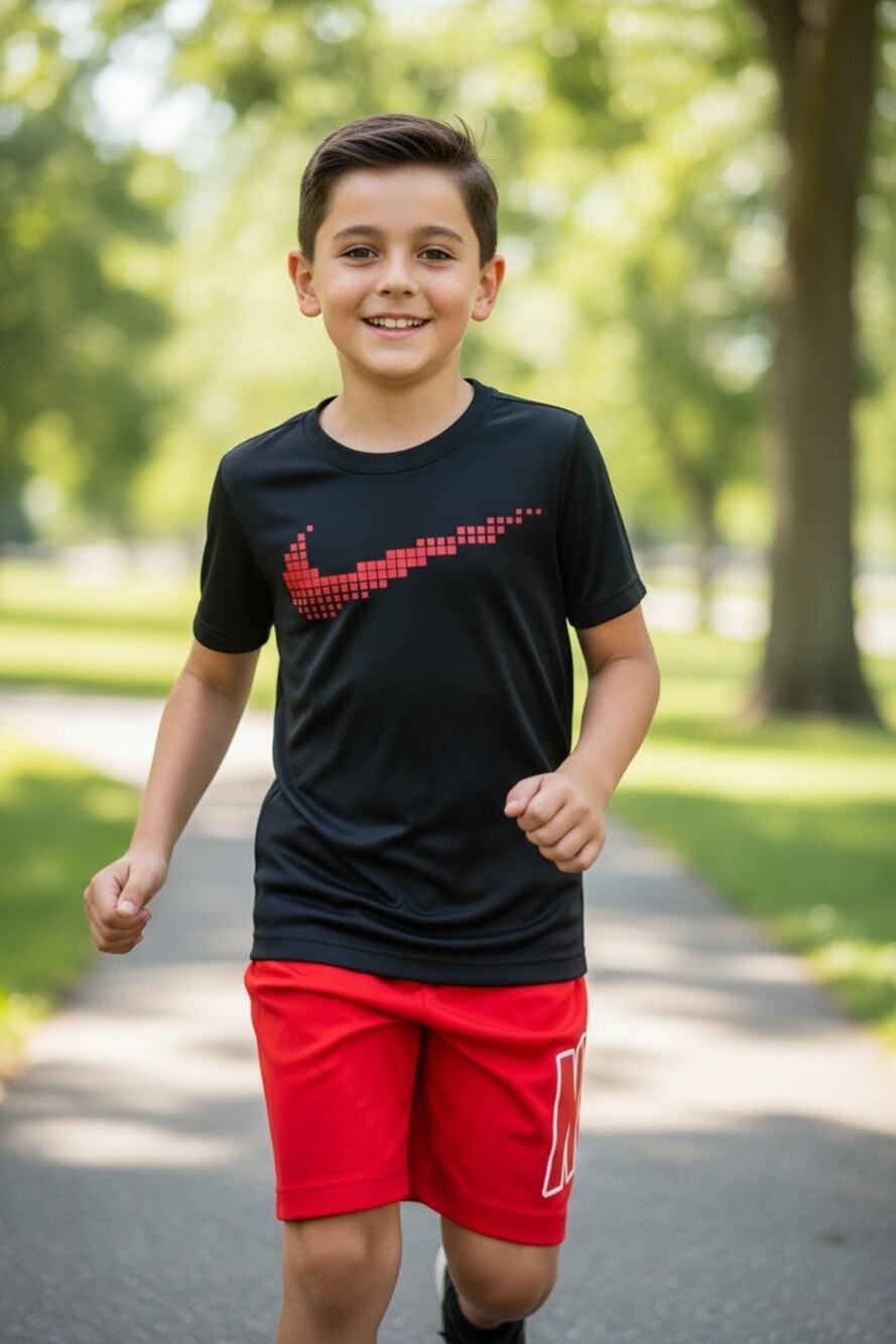 Nike Dri Fit Youth 2 Piece Athletic Set Shirt Shorts Size Large Sz 6/7